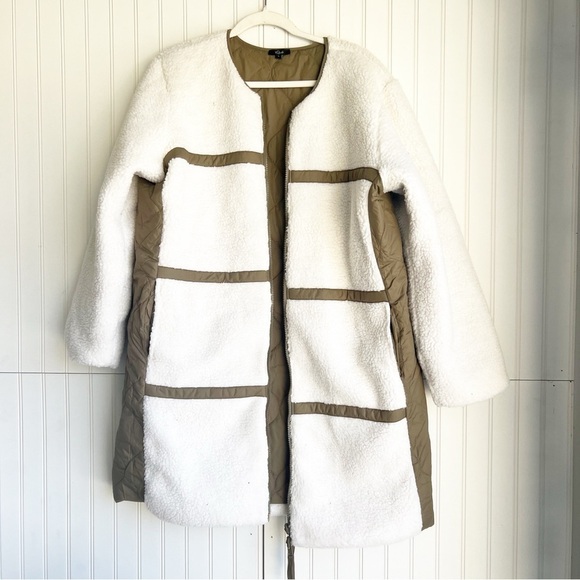 Rails Size L Granger Reversible Sherpa Jacket in Ivory Olive Mix - Picture 8 of 14